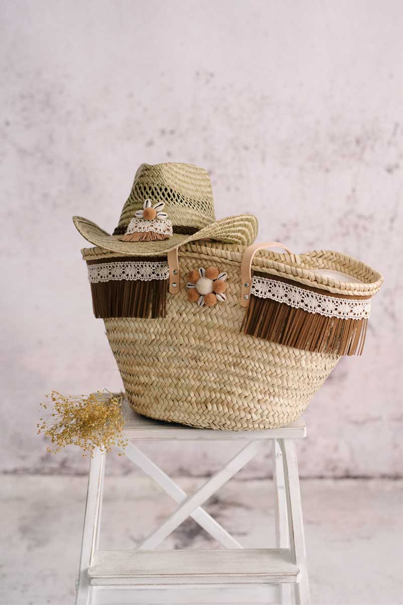 CONJUNTO SOMBRERO Y CAPAZO BOHO CHIC CNT-1004