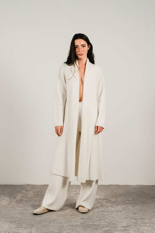 CASHMERE MIX SHAWL-COLLAR MAXI CARDIGAN